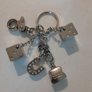 Kathy Van Zeeland Silver Charm Keychain Fob